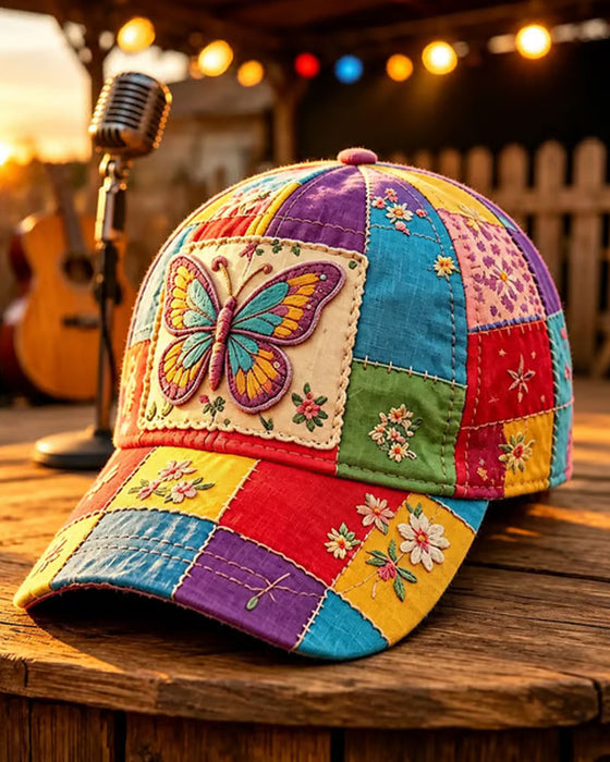 Fjäril Broderad Baseballkeps
