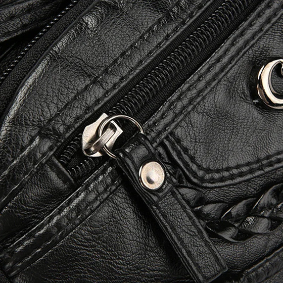 Damernas Mjuka PU Läder Multi-Ficka Crossbody Väska