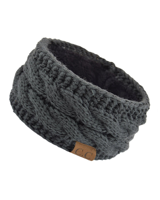 Fleece Stickad Pannband För Höst Och Vinter