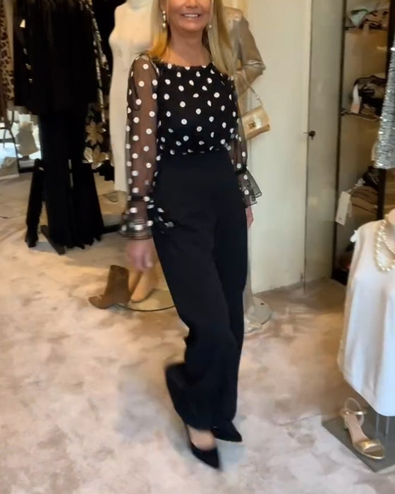 Blus Casual Genomskinlig Prickig