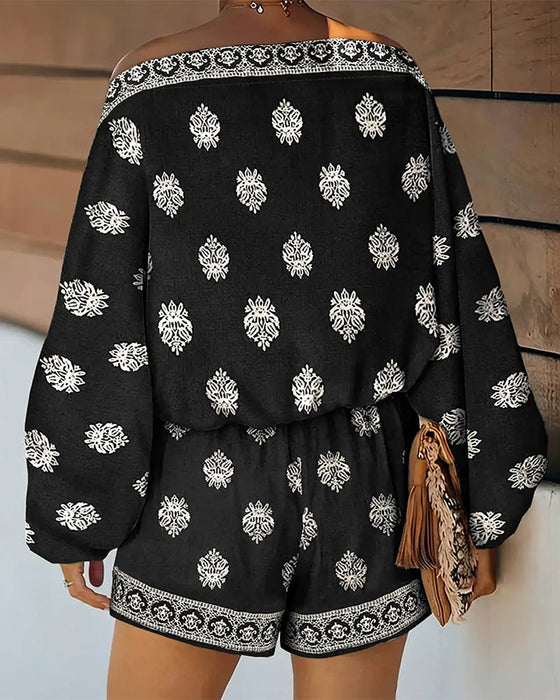 Set Dam 2 Delar Outfit Boho Topp Och Shorts