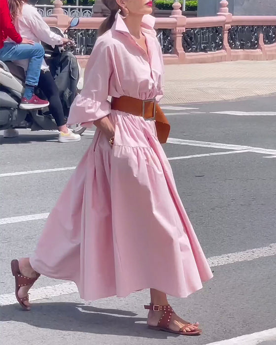 Enfärgad klänning med en hel kjol