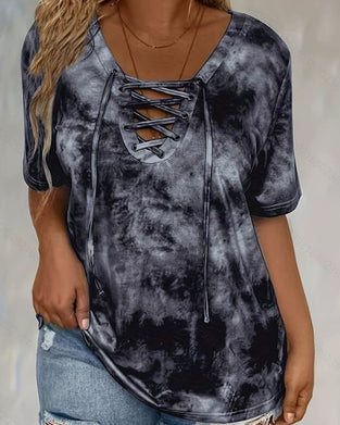 Blus Tie-Dye Tryck