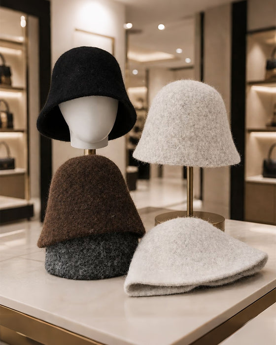 Solid Färg Mocka Bucket Hat