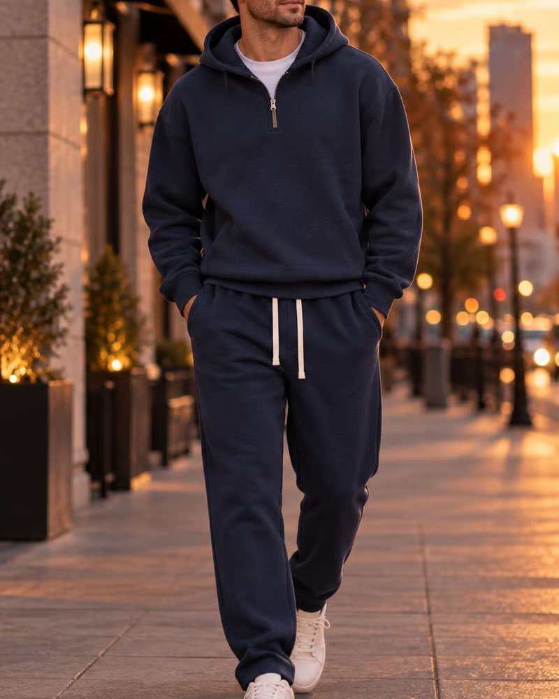 Set Med Halvzipad Hoodie