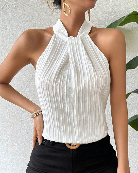 Linne Utan Ärmar Halterneck