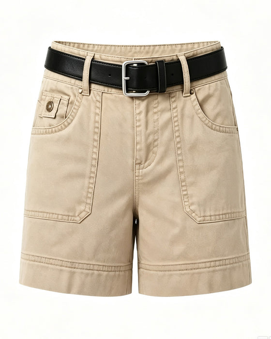Shorts Mellanhöjd Midja Enfärgade