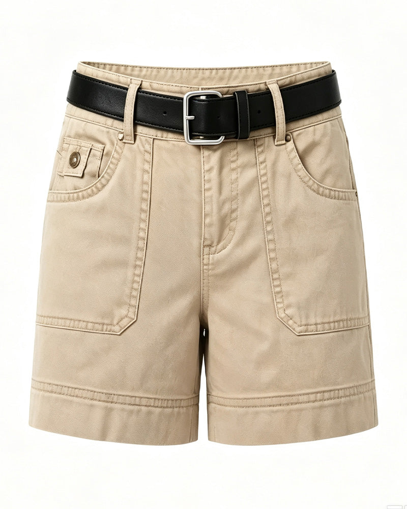 Shorts Mellanhöjd Midja Enfärgade