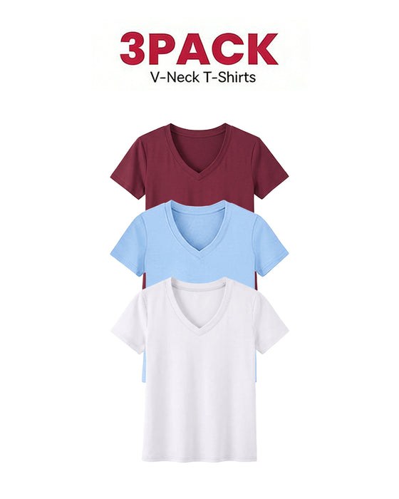 1/3-Pack Bekväma Basic T-Shirts För Kvinnor