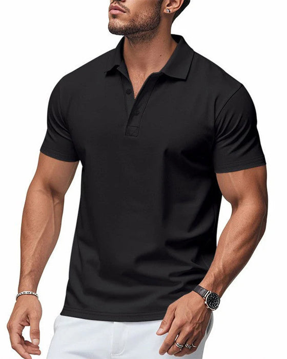 T-Shirt Herr Snabbtorkande Kortärmad Kavajslag