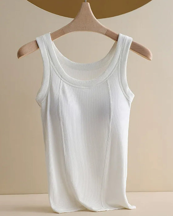 Cami‑Topp Solid Färg Med Inbyggd Bh