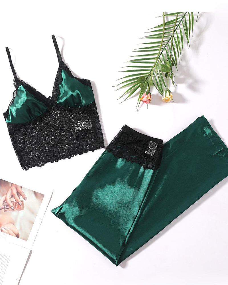 Set Spetspanel Kamisol Loungekläder