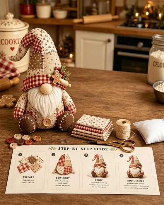 🧵 DIY Lapptäckes Tomte Kit – Skapa Din Egen Bedårande Tomte 🧙‍♂️