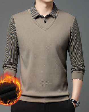 ⏳Begränsad Tid 50% Rabatt💥Randig Krage Fejkad Tvådelad Skjorta