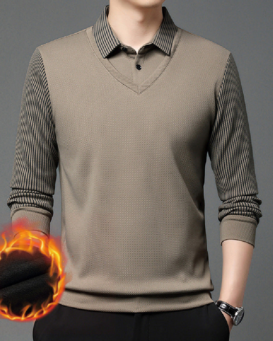 ⏳Begränsad Tid 50% Rabatt💥Randig Krage Fejkad Tvådelad Skjorta