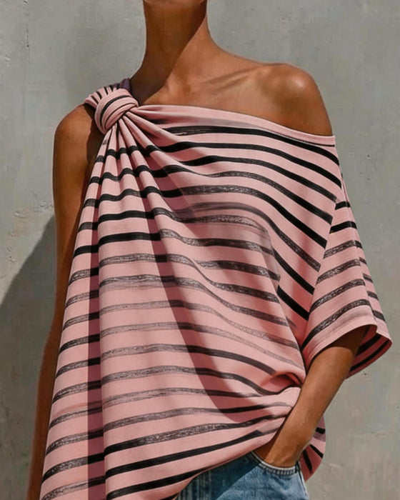 Blus Randig Enaxlad Twist Knut
