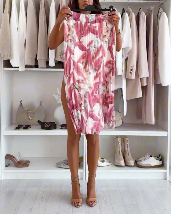 Kjol Harmonikaveckad Blommig