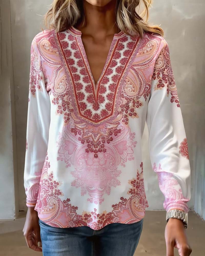 Topp V-Ringad Bohemisk Lös