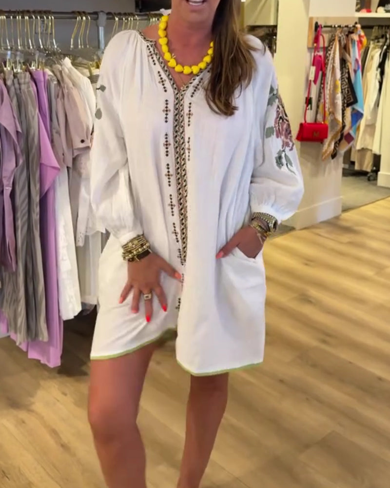 Klänning Boho Kort Lössittande