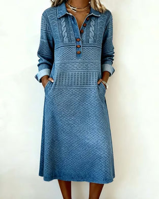 Klänning Modern Halvknäppt Slag