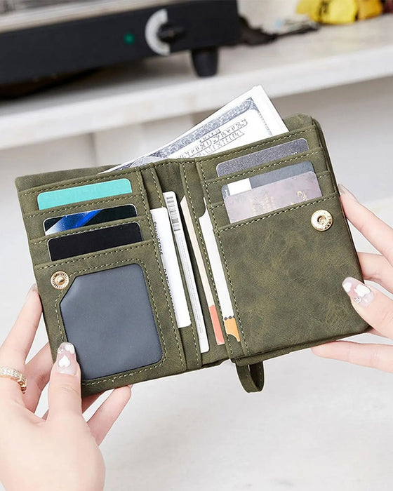 Dam Bifold Dragkedja Plånbok Enkel Kort Kortfodral