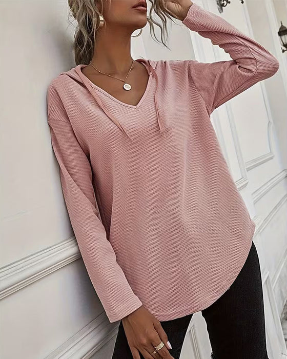Blus V-Hals Hoodie Oregelbunden