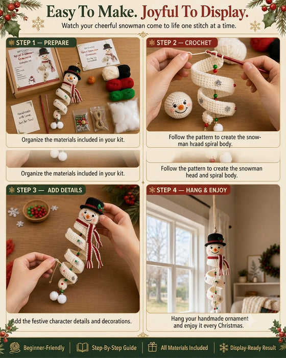 ☃️ DIY Kit Snögubbe I Spiral Virkning