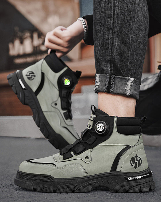 Skor Herrars Utomhus Svängbar Spänne Arbete 🔄👞 – Vattentåliga 💦, Halkskydds 🚶‍♂️, Bekväma , Andningsbara 🌬️