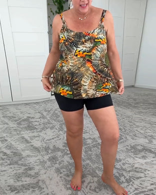 Baddräkt Tvådelad Tryckt Boxershorts