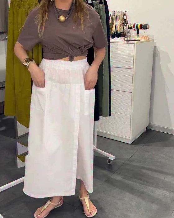 Byxor Casual Förkläde Stil Ankellång