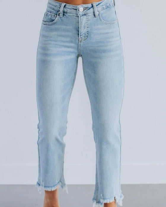Jeans Höftlyftande Utsvängda Cropped