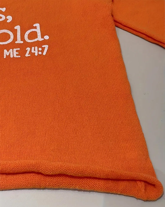 Tröja V-ringning Bokstavstryck Lös Casual