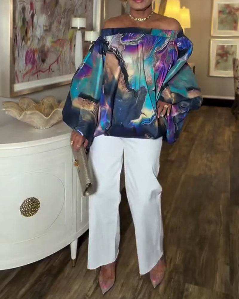 Modern Tie-Dye Axelremslös Blus