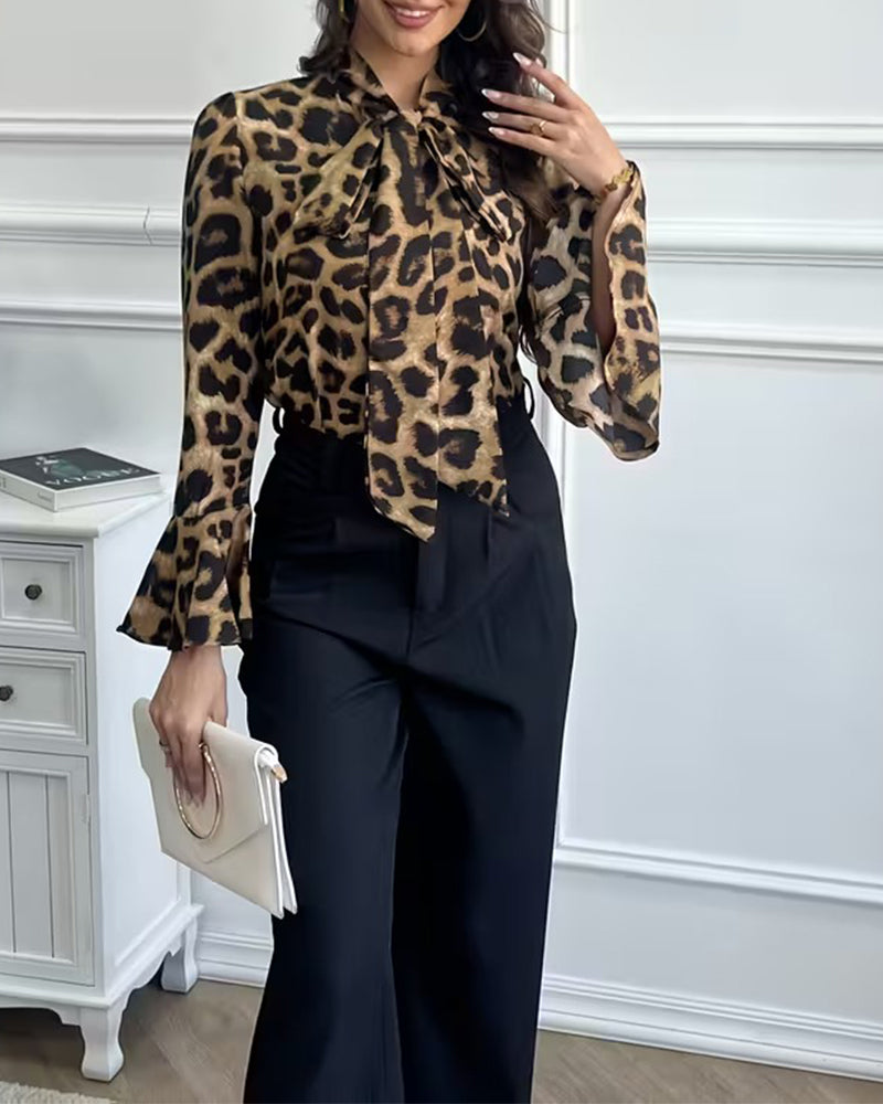 Blus Leopardprint Bandringning