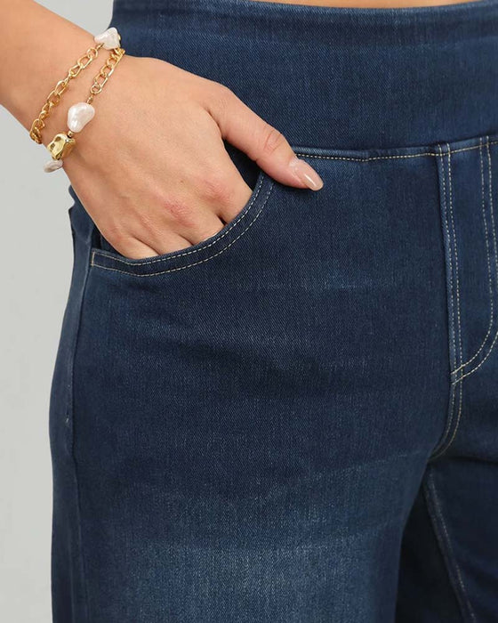 Byxor Elastisk Midja Denim Vida Ben