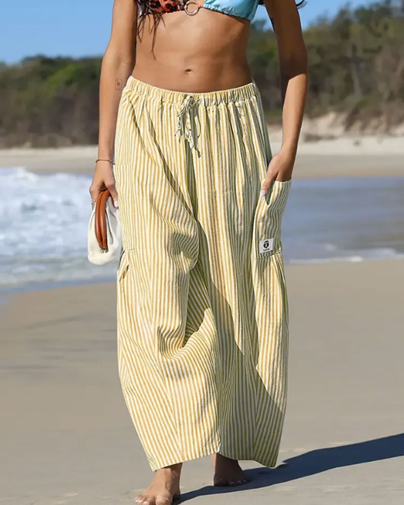 Byxor Casual Rutigt Mönster Cropped