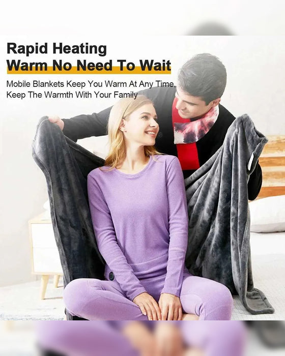 Filt USB Uppvärmd Flanell Sjal - Bärbar Justerbar Elektrisk