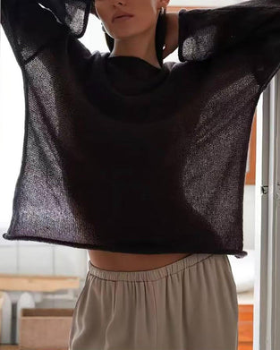 Pullover Sheer Lättvikt Omslag