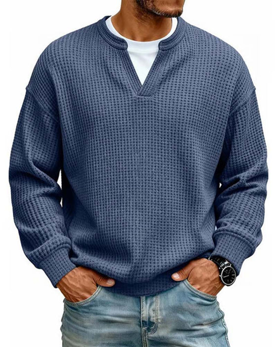 Sweatshirt Herr Runda Halsen Falsk Skiktad
