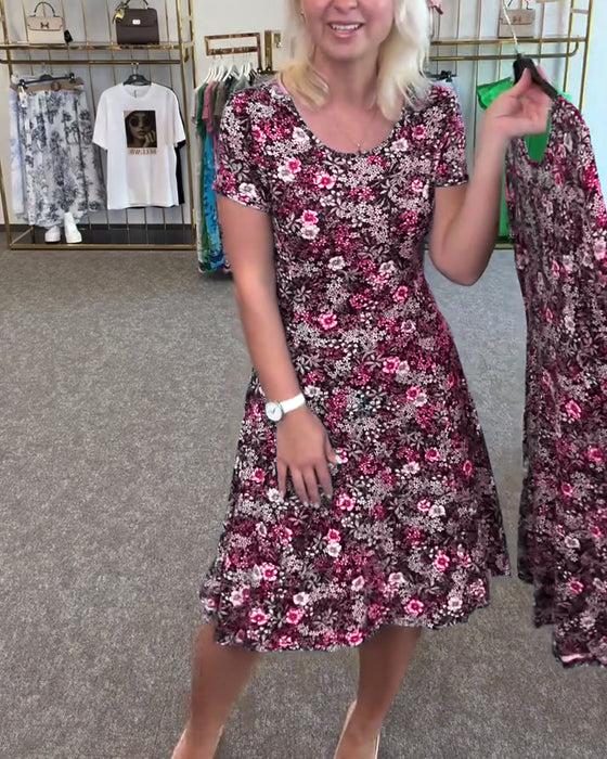 Klänning Stilfull Midjesmäck Tryckt