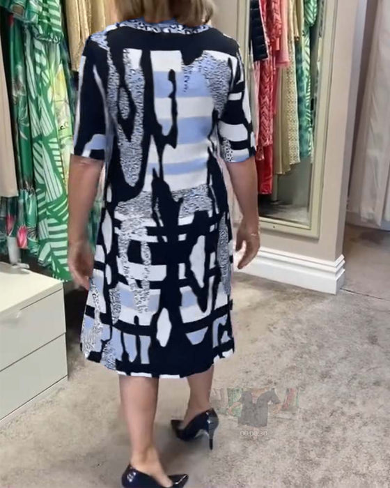 Leopardmönstrad midiklänning för kvinnor