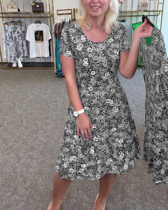 Klänning Stilfull Midjesmäck Tryckt