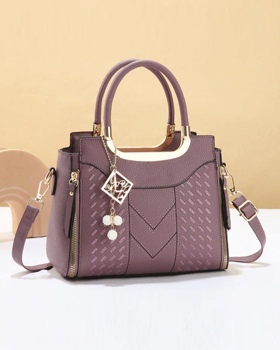Väska Kvinna'S V-Stygn Topphandtag Satchel