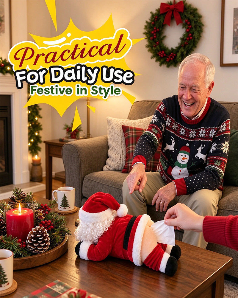 🎅😂 Roligt Pappersnäsduksfodral i Tomtedesign