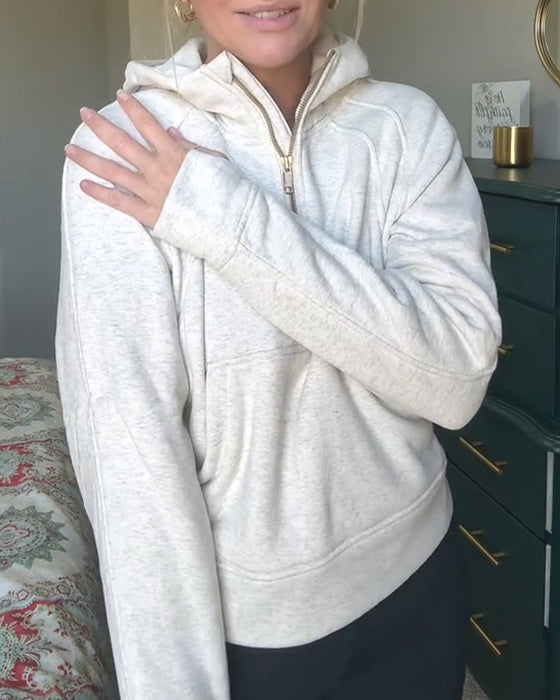 Långärmad Dragkedja Hoodie