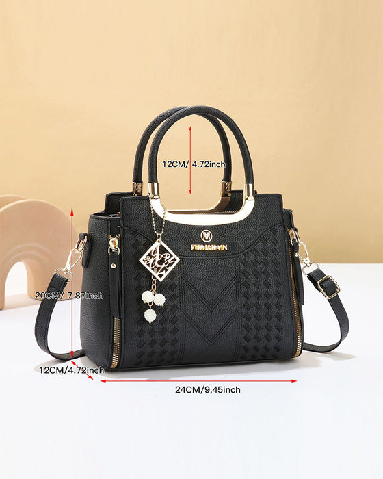 Väska Kvinna'S V-Stygn Topphandtag Satchel