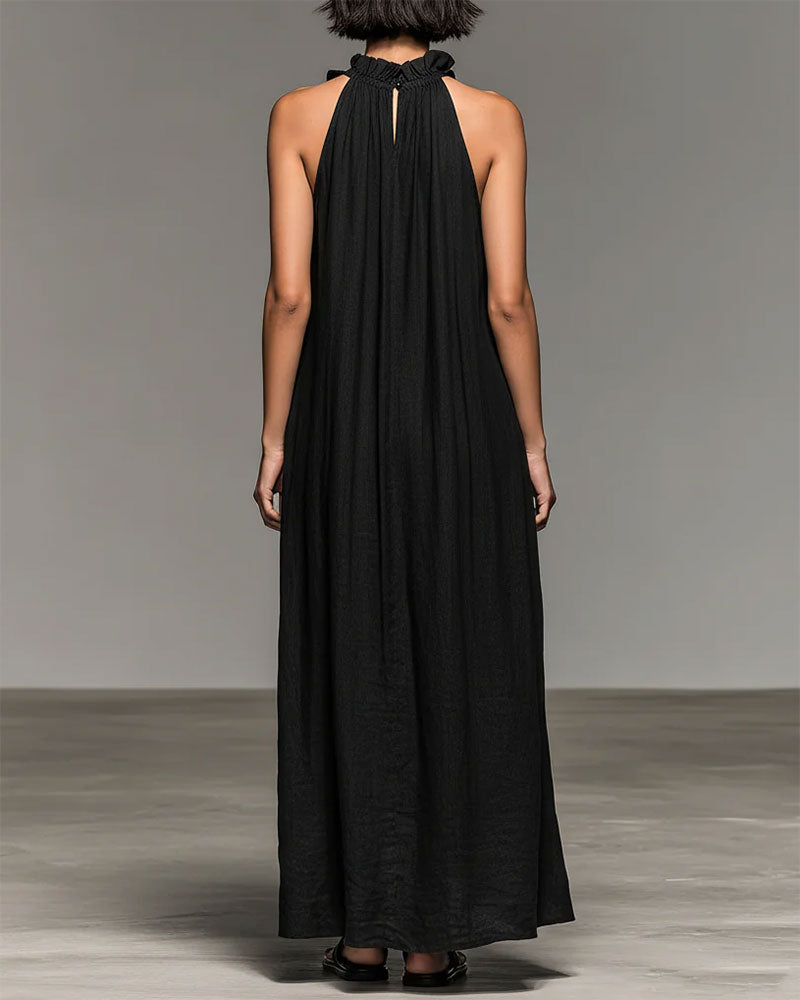 Klänning Halterneck Krused Lång