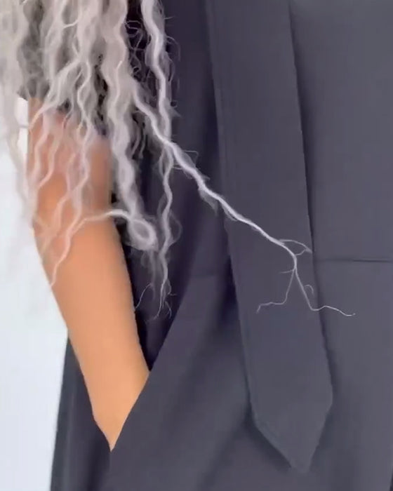 Klänning Enfärgad Huvtröja Casual