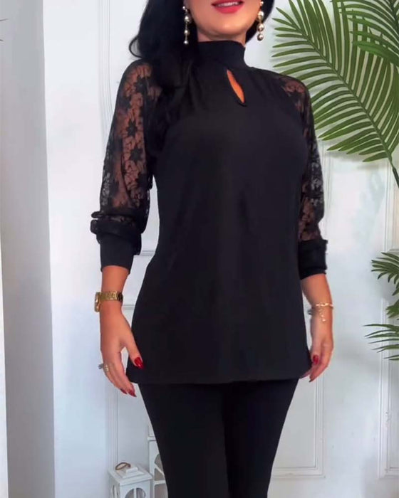 Toppmoderna enfärgade virkade spetsärmar patchwork