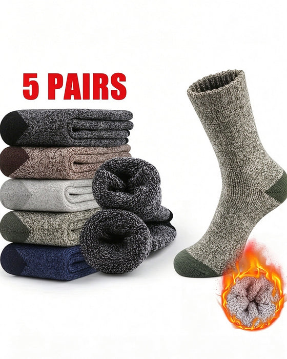 Par Tjocka Varma Vintersockor Mjuk Stickad